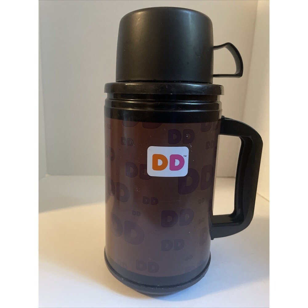 Whirley Dunkin Donuts Insulated Coffee Travel Thermos w/ Cup 32 oz Vintage Jug